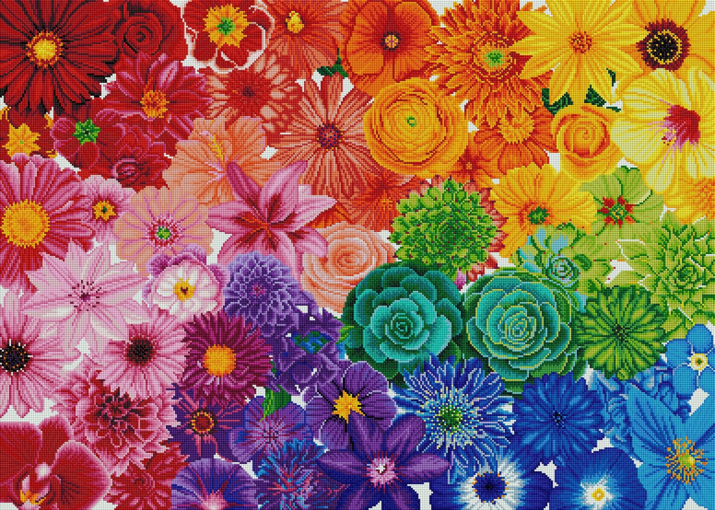 ダイヤモンドアートクラブ DAC Rainbow Flower Power