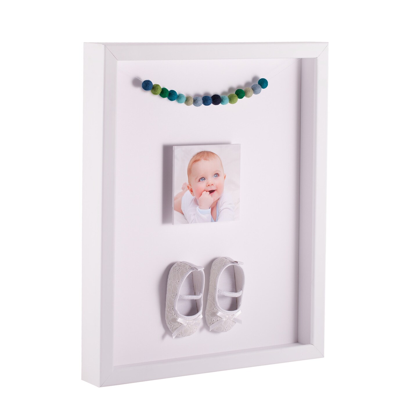 ArtToFrames 20x30 Inch Shadow Box Picture Frame, with a Satin White 1.00" Wide Shadowbox frame and Super White Mat Backing (4655)