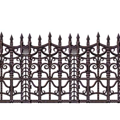 Party Central Pack of 6 Brown and Black Creepy Fence Halloween Border Decors 30'