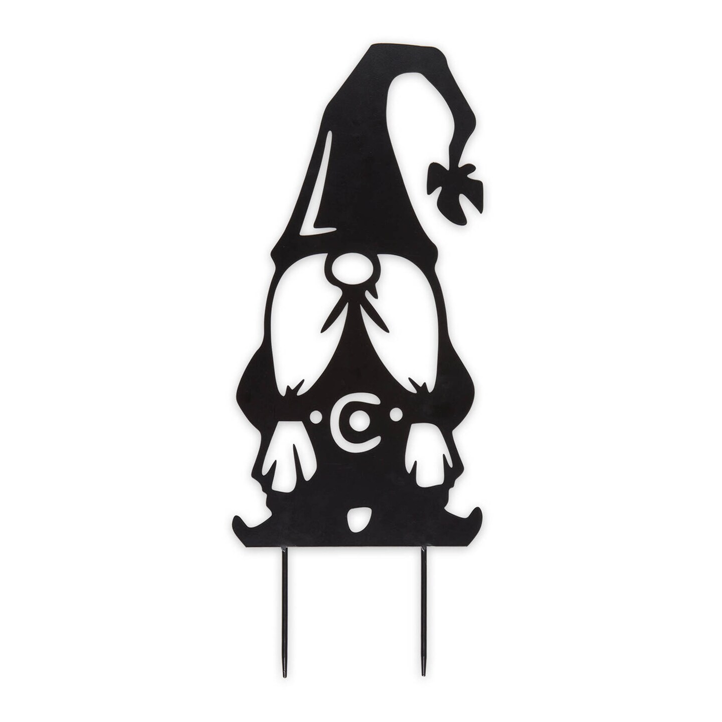 Accent Plus Home Decorative Metal Gnome Garden Stake - Black Hat
