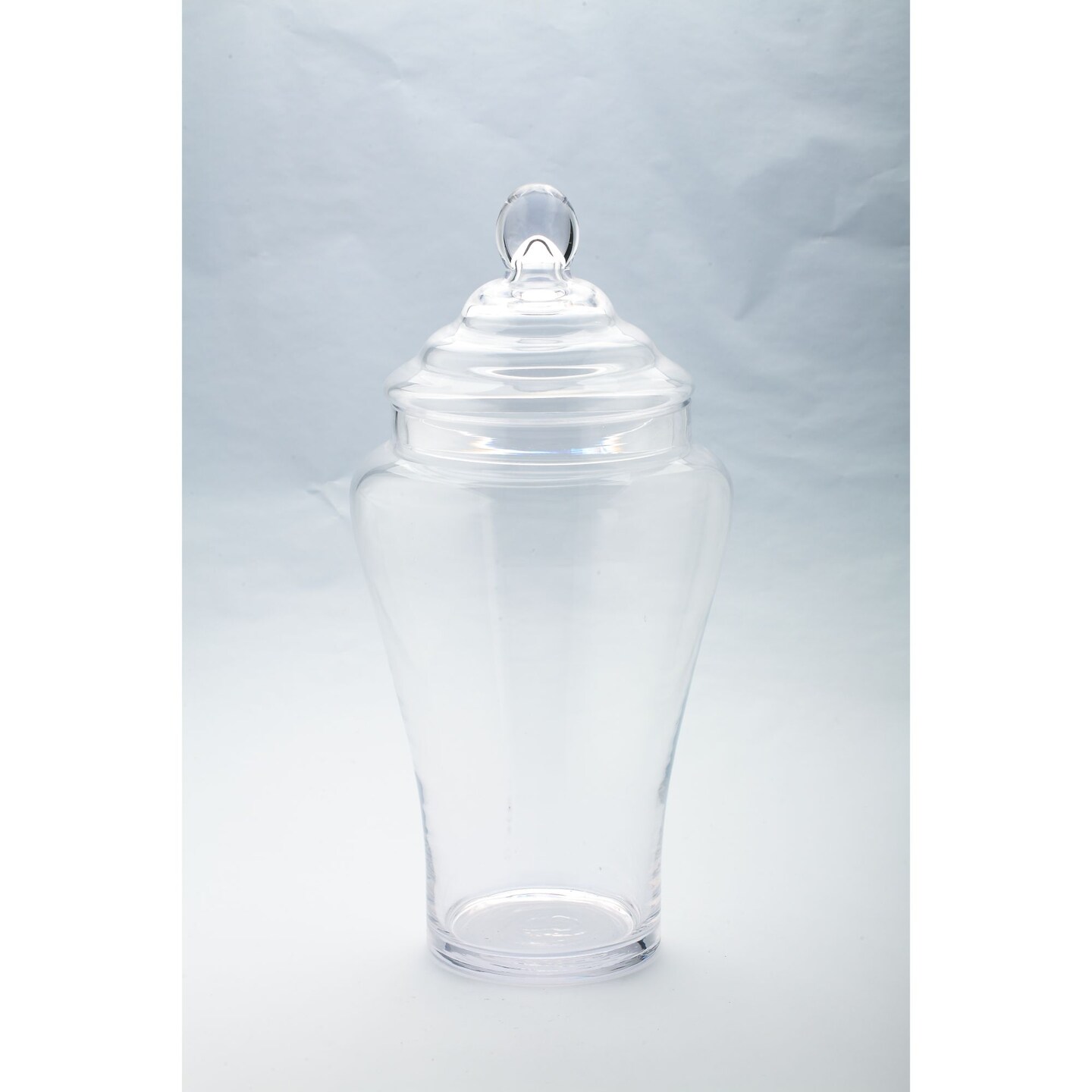 CC Home Furnishings Hand Blown Glass Jar with Finial Lid - 19.5&#x201D; - Clear