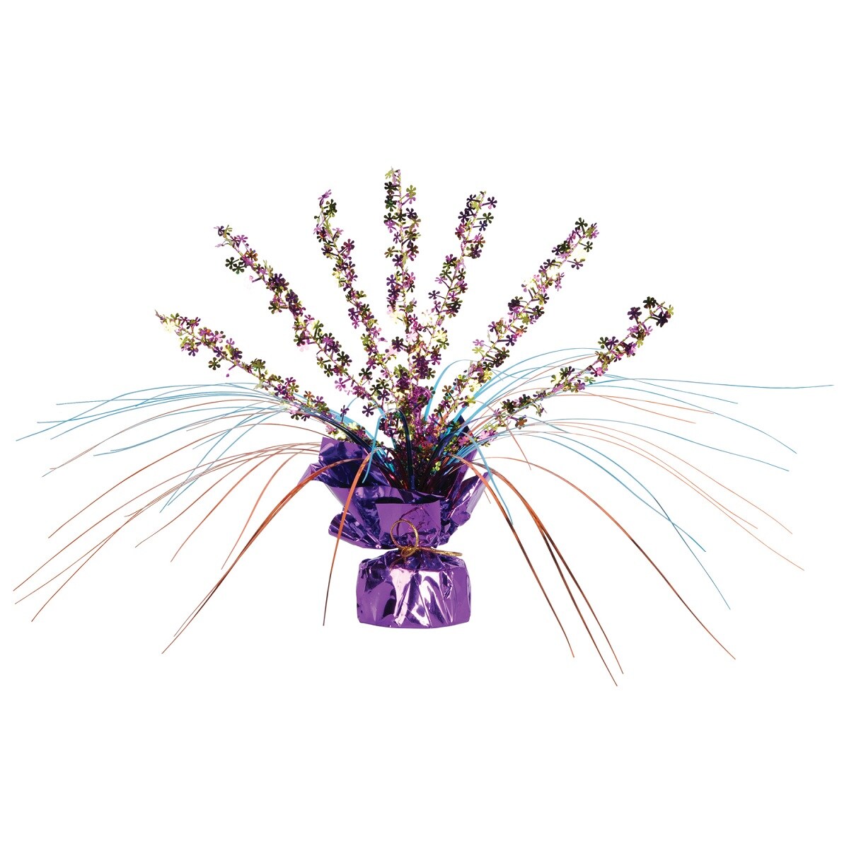Party Central Club Pack of 12 Vibrantly Colored Retro Flowers Gleam &#x27;N Spray Centerpieces 11&#x27;&#x27;