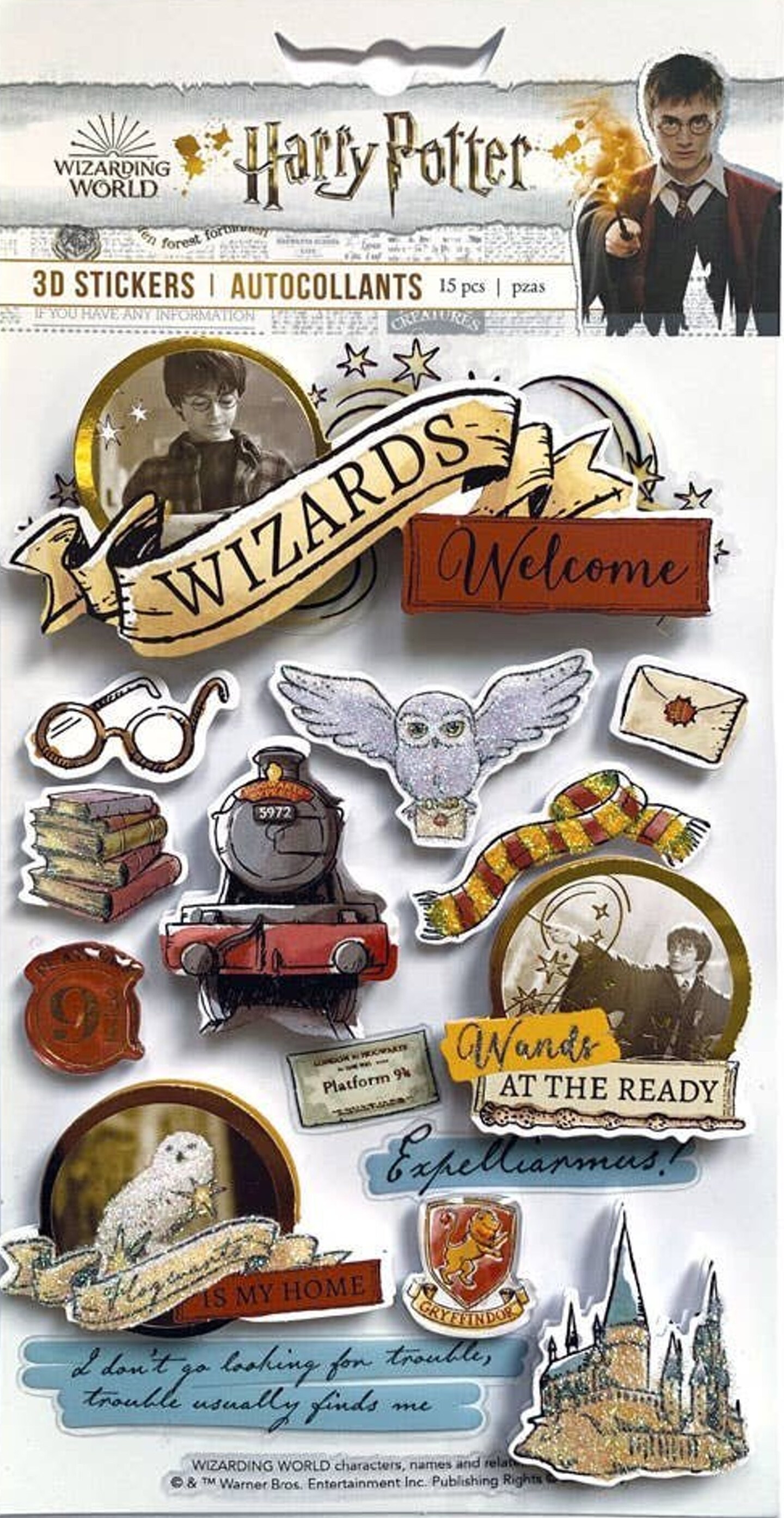Paper House Harry Potter Dimensional Stickers Watercolor