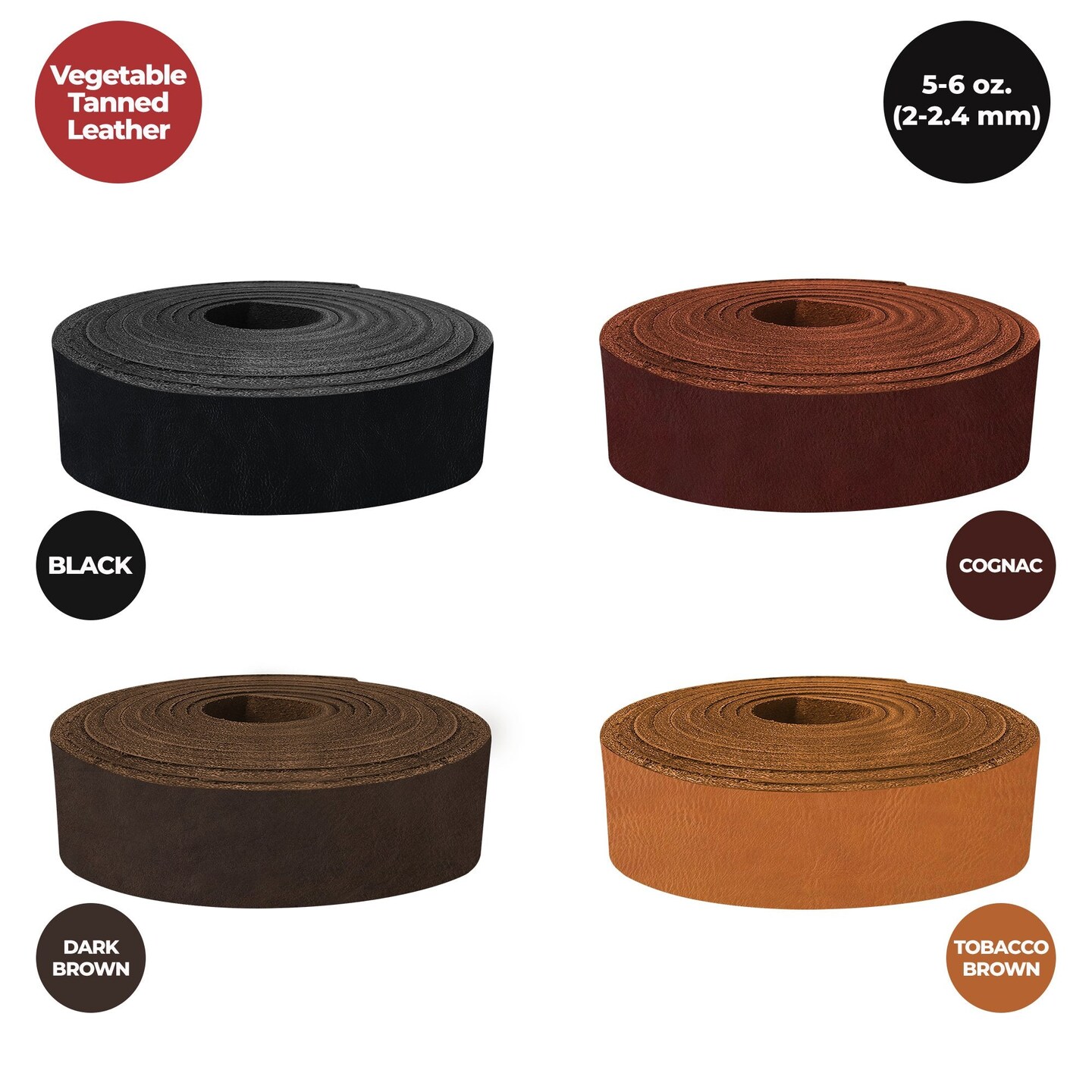 European Leather Works - Buffalo Belt Blanks 8-10 oz (3-4mm) 50 Length  Full Grain Leather Belt Straps/Strips for Tooling, Holsters