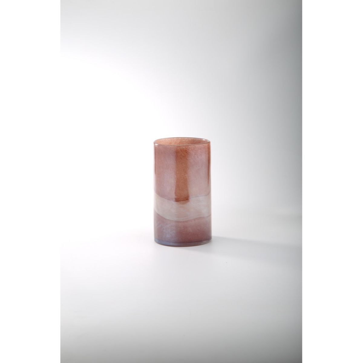 CC Home Furnishings 8.5&#x22; Brown Distressed Finish Cylindrical Glass Decorative Vase