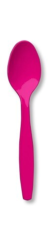 Party Central Club Pack of 288 Hot Magenta Pink Reusable Party Spoons 6.75&#x22;
