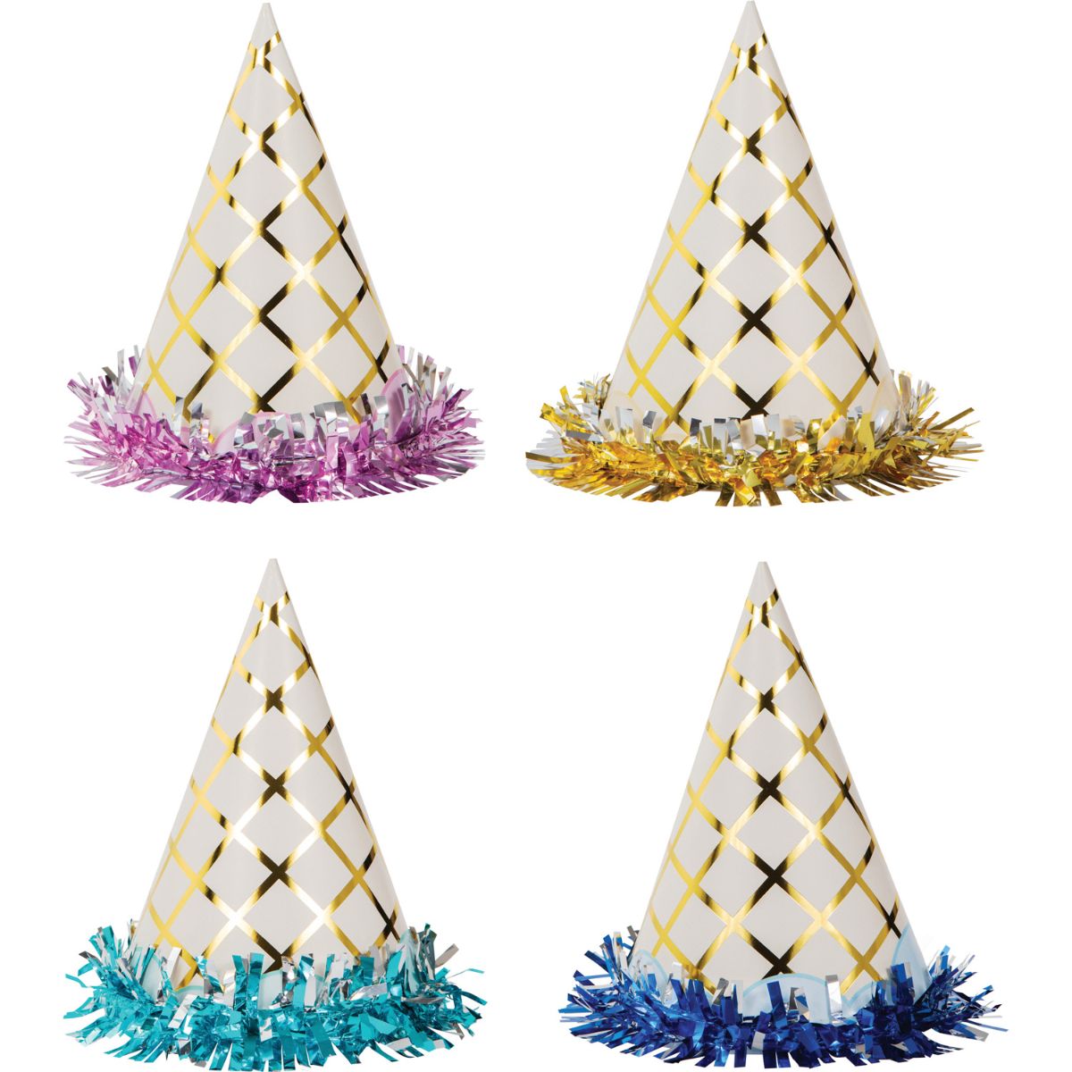 Party Central Club Pack of 48 Blue and Pink Ice Cream Child Party Hats 6.25&#x22;