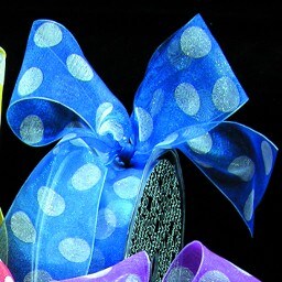 The Ribbon People Blue and White Polka Dots Organdy Ribbon 1.5&#x22; x 33 Yards