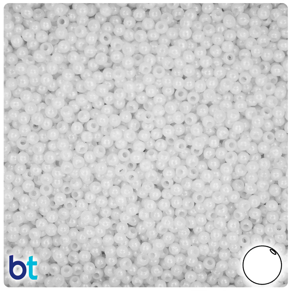 BeadTin White Pearl 3mm Round Plastic Craft Beads (1oz) Michaels