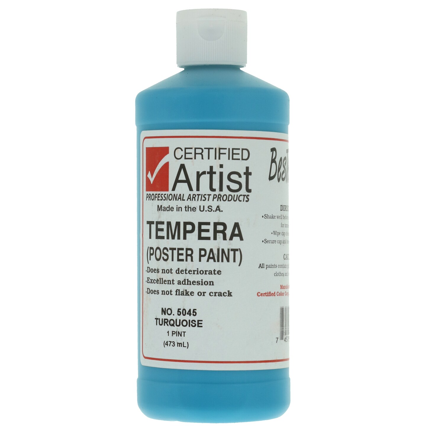 BesTemp Tempera Paint, 16 oz. Bottle, Regular Colors, Turquoise