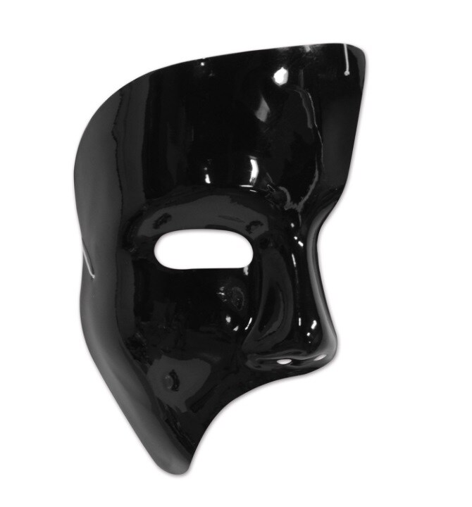 Beistle Club Pack of 24 Shiny Black Phantom Mask Halloween Costume Accessories
