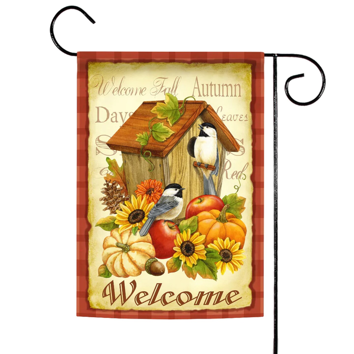Contemporary Home Living Harvest 'Welcome' Autumn Birds Outdoor Garden Flag 18" x 12.5"