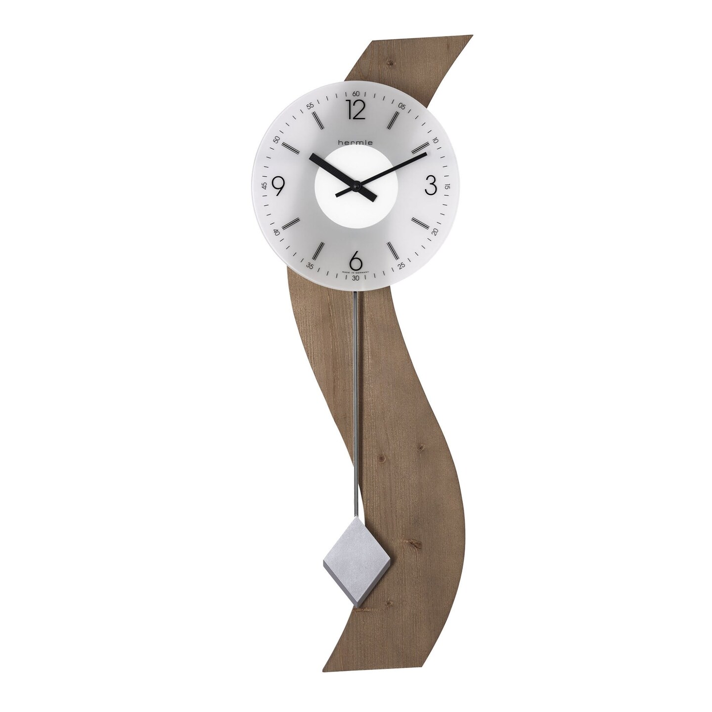 Hermle 27.5" Brown and Silver Curved Pendulum Wall Clock | Michaels