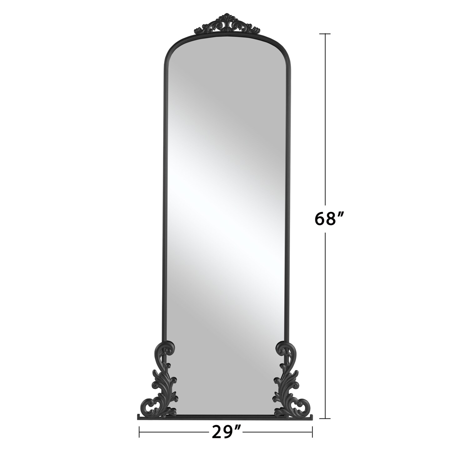 Arched Full Length Mirror Vintage Carved Mirror Iron Frame Wall Mirror