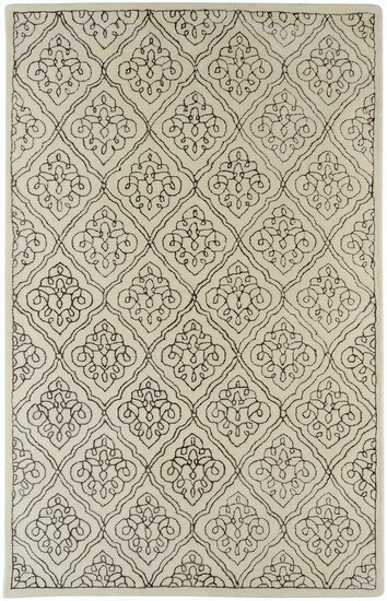 Tiwari Home 1.5&#x27; x 1.5&#x27; Beige and Brown Hand Tufted Square Area Throw Rug
