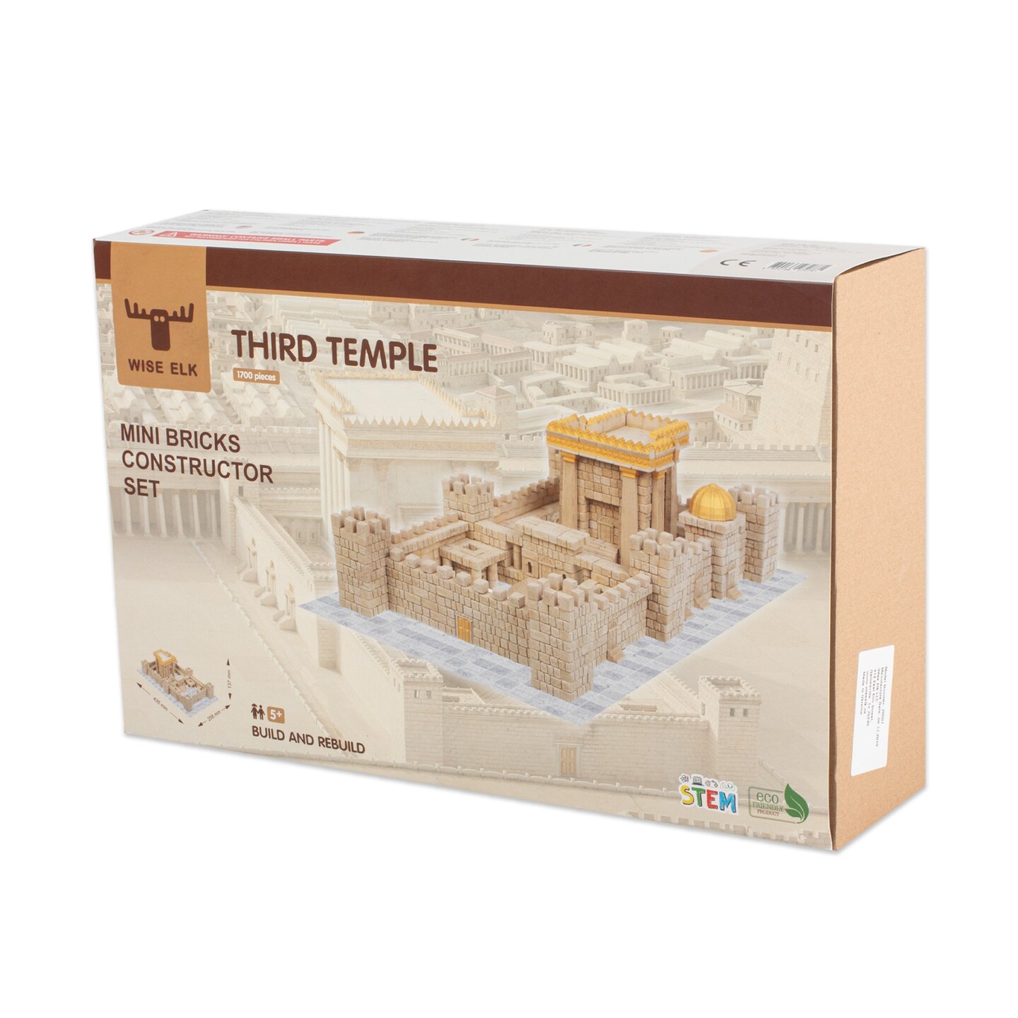 Wise Elk Mini Bricks Construction Set - Third Temple Model, 1700 pcs