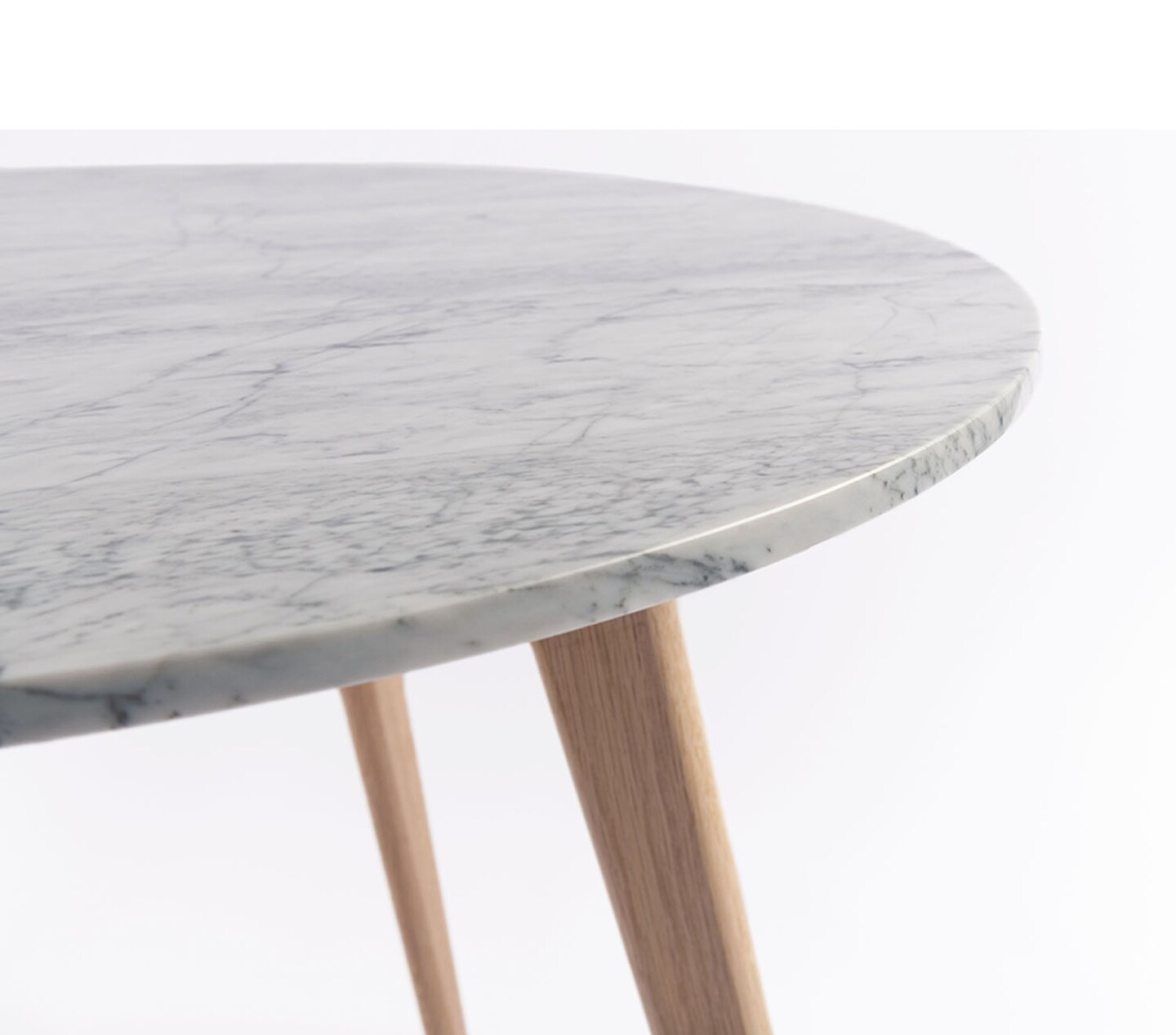 Avella 31&#x22; Round Italian Carrara White Marble Dining Table with Legs