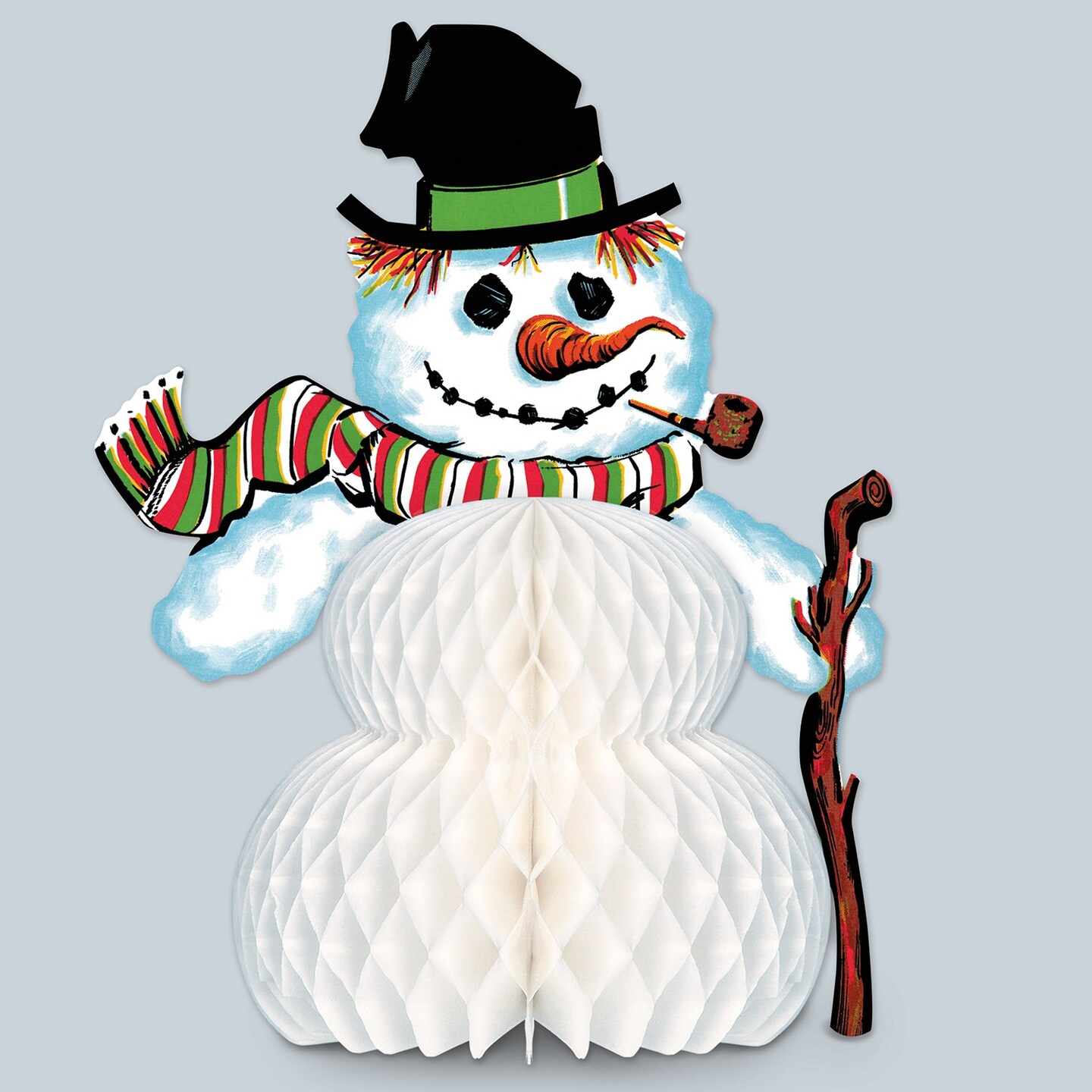 Beistle 12 Counts White and Black Vintage Christmas Snowman Centerpiece 11&#x201D;