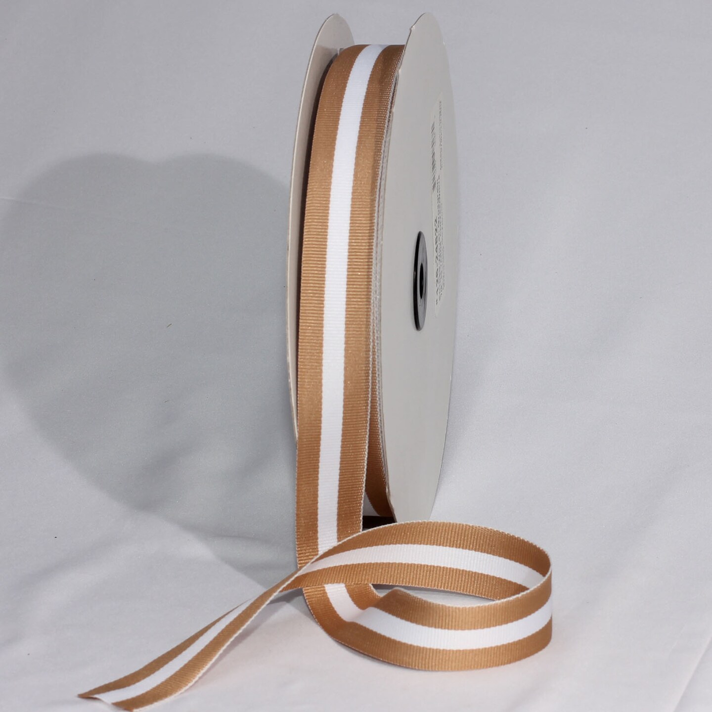 The Ribbon People Brown and White Striped Woven Grosgrain Craft Ribbon 0.75&#x22; x 55 Yards