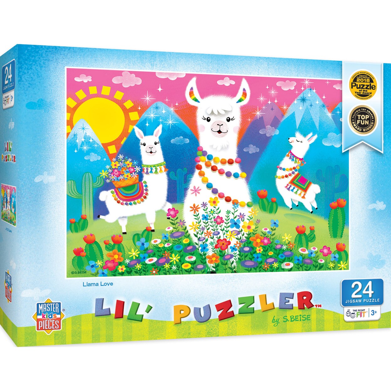 Masterpieces   24 Piece Jigsaw Puzzle for Kids - Llama Love - 19&#x22;x14&#x22;