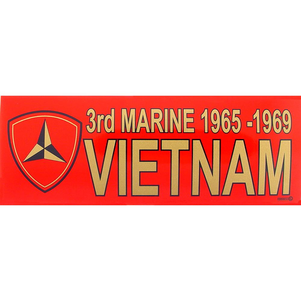 3rd Marine 1965-1969 Vietnam Bumper Sticker 3-1/4&#x22;X9&#x22;