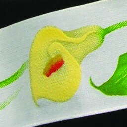 The Ribbon People White and Yellow Calla Lily Wired Craft Ribbon 1.5" x 27 Yards