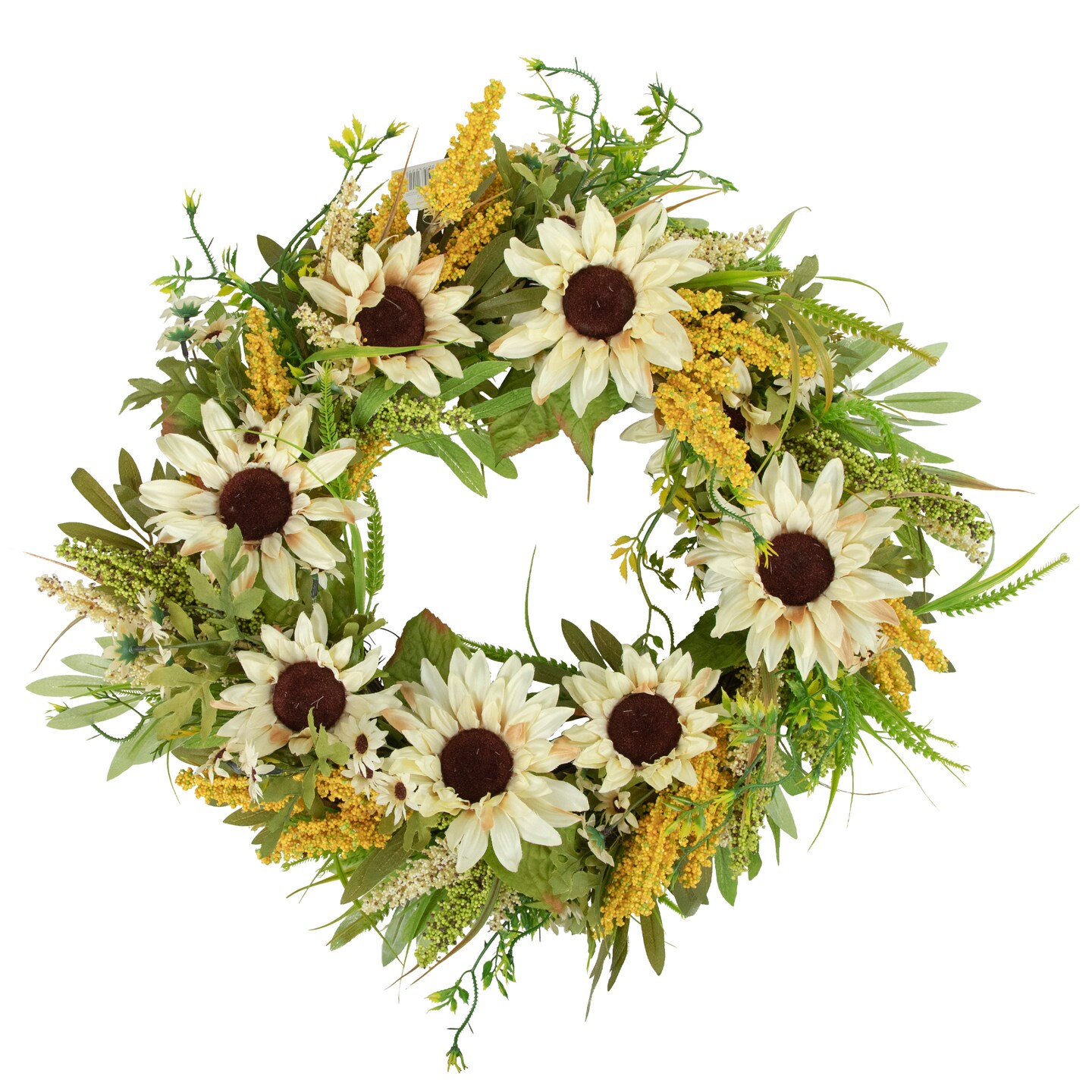 Northlight 24" Beige Sunflowers Artificial Fall Harvest Wreath Michaels