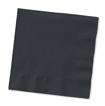 Party Central 2-Ply Disposable Beverage Napkins - 5" - Jet Black - Club Pack of 240