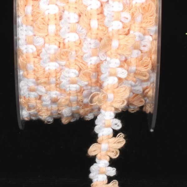 The Ribbon People Peach and White Rococo Craft Trim .625