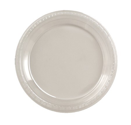 Party Central Disposable Round Banquet Dinner Plates - 10" - Clear - Club Pack of 240