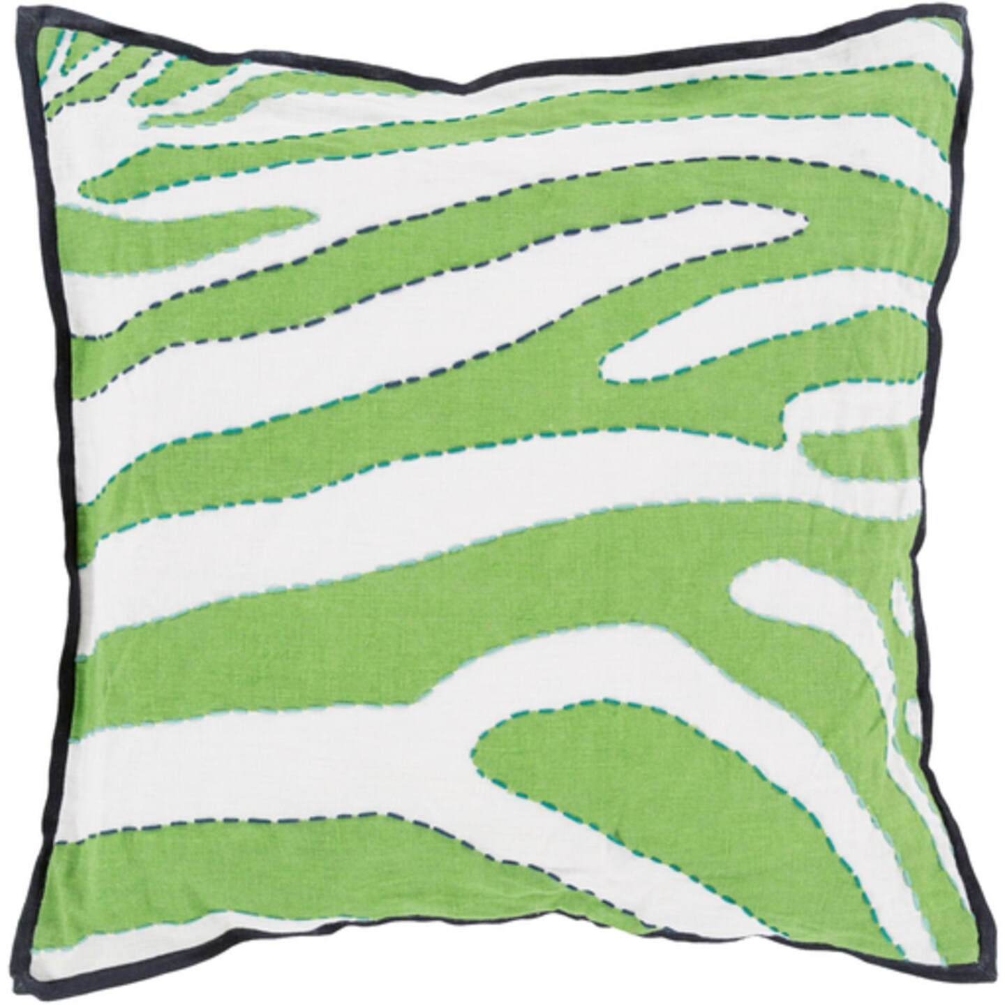 Tiwari Home 22&#x22; Blue and White Zebra Print Square Throw Pillow Cover