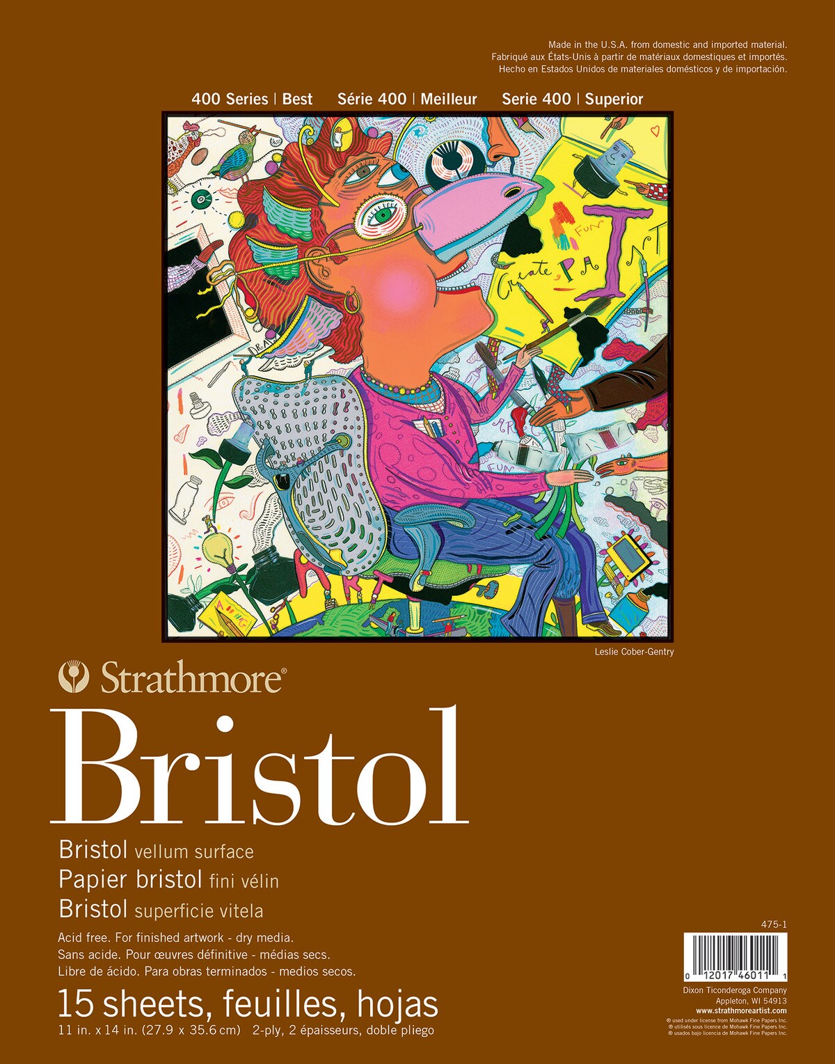 Strathmore - Bristol Paper Pad - Series 400 - Vellum - 11&#x22; x 14&#x22; - 15 Shts./Pad
