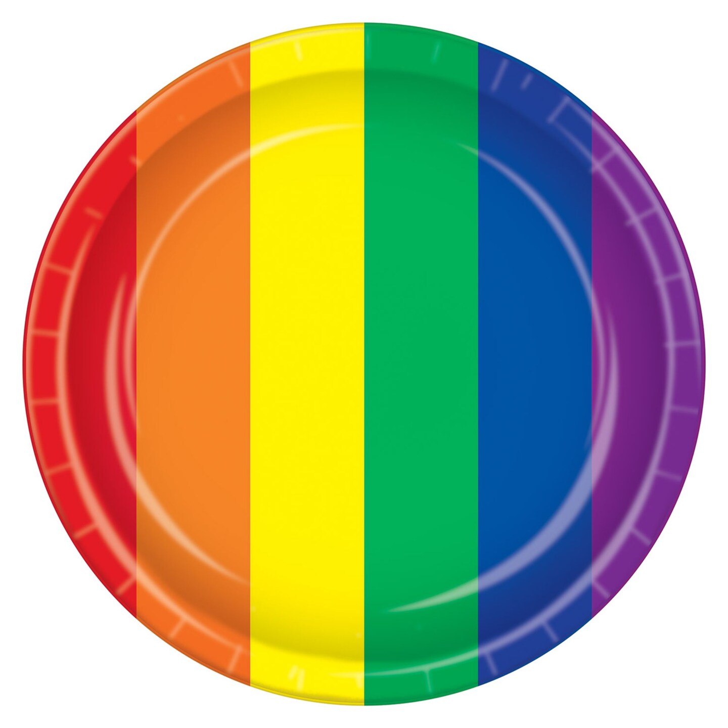 Beistle 9.25&#x22; Vibrant Unique Rainbow Design Dinner Plates
