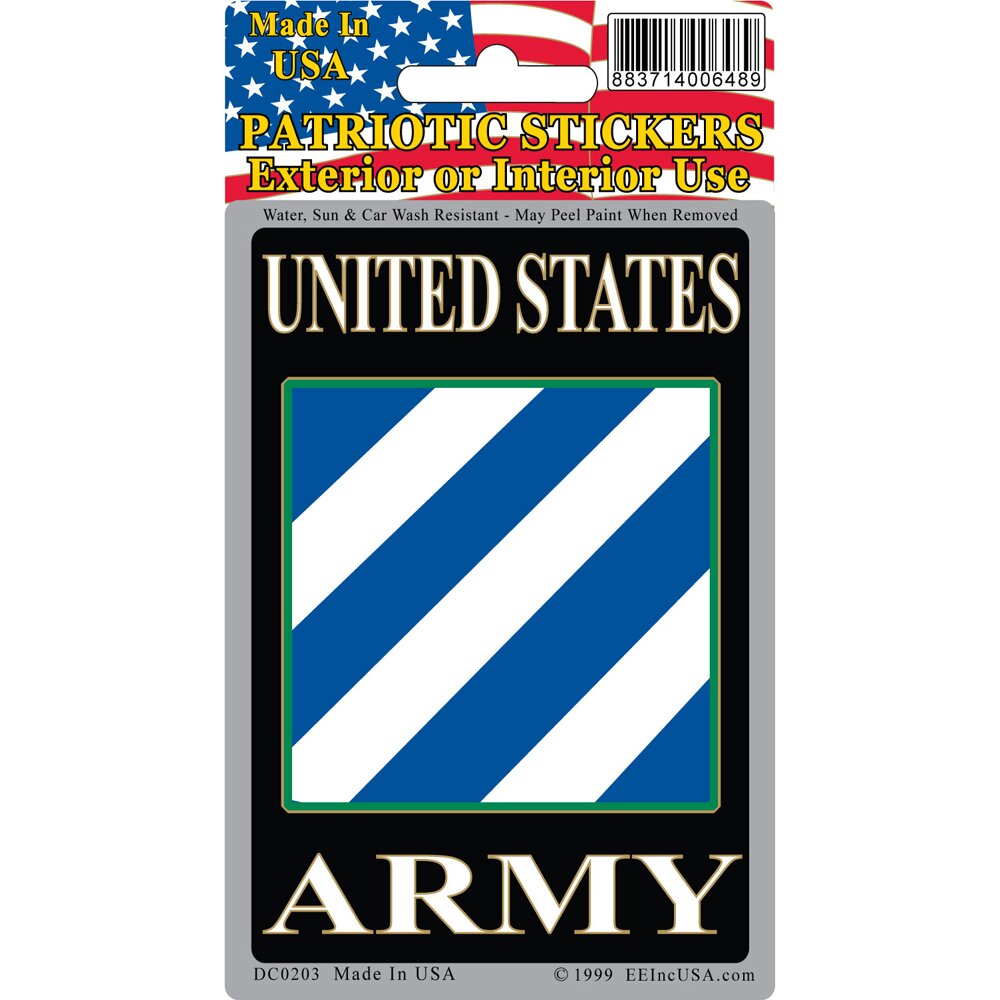 Patritotic United States Army 3rd Division Sticker (3&#x22;x4-1/4&#x22;)