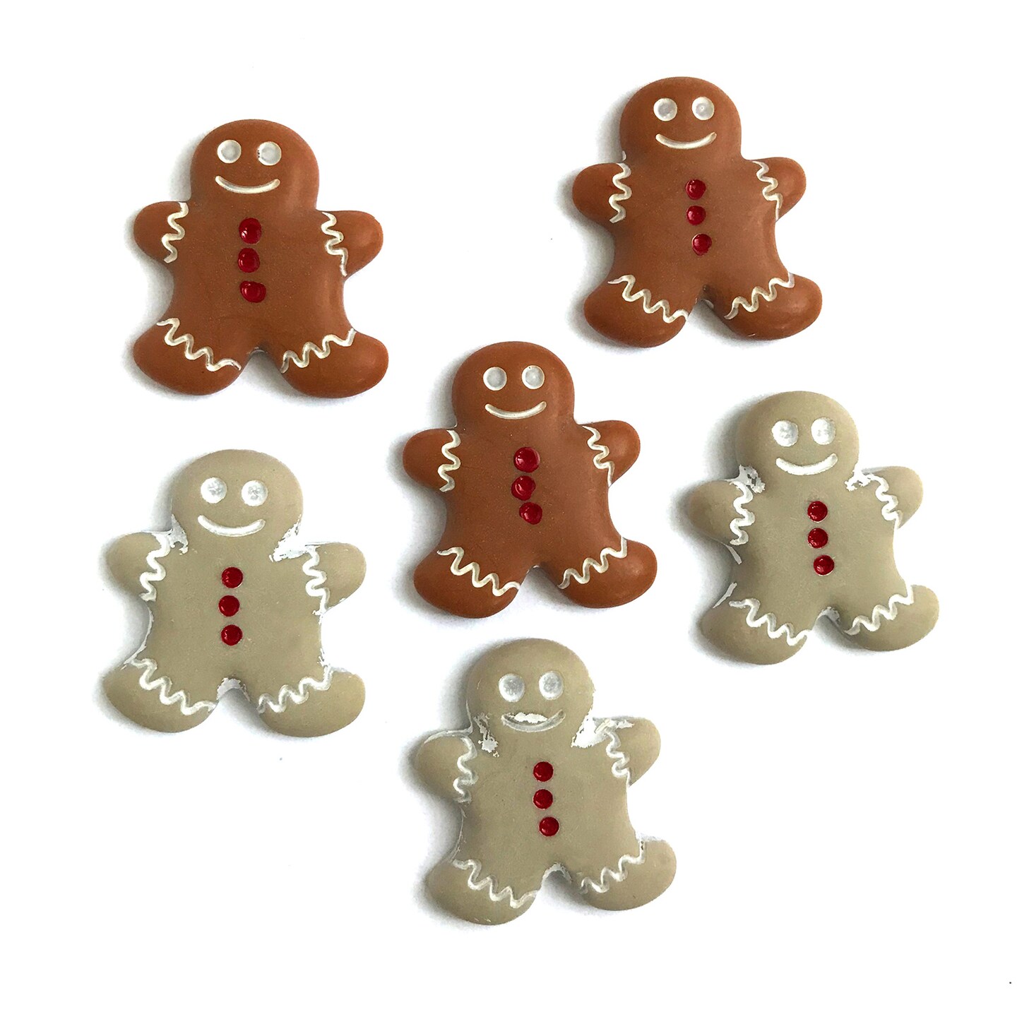 Buttons Galore Gingerbread Cookies Christmas Craft Buttons - 15 Sewing &#x26; Craft Buttons