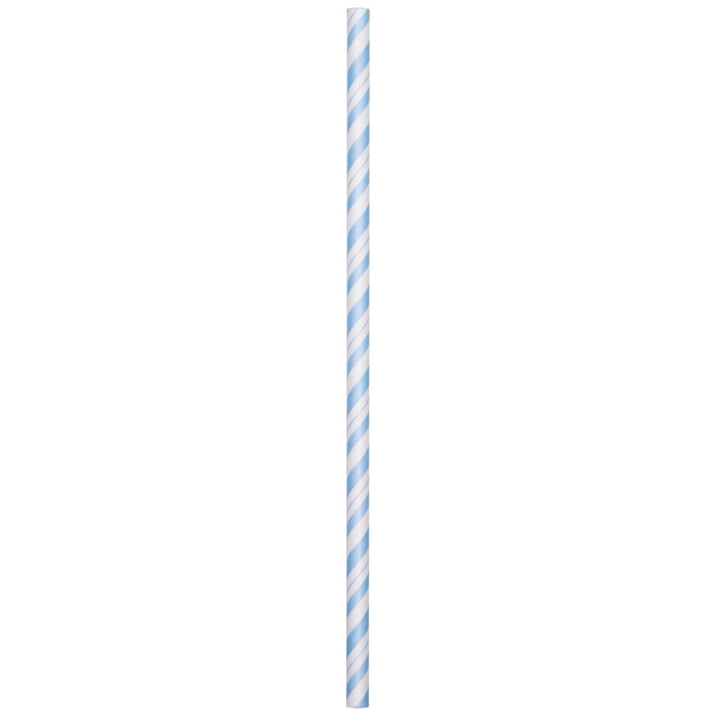 Party Central Club Pack of 144 Pastel Blue and White Striped Straws 7.75&#x22;
