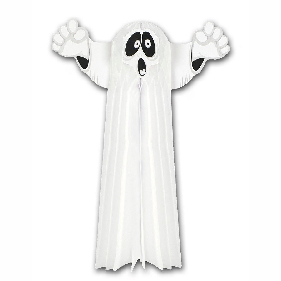 Beistle Club Pack of 12 White Tissue Hanging Ghost Halloween Decorations 23&#x22;