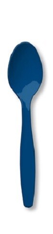 Party Central Reusable Solid Party Spoons - 6.75&#x22; - Navy Blue - Club Pack of 600