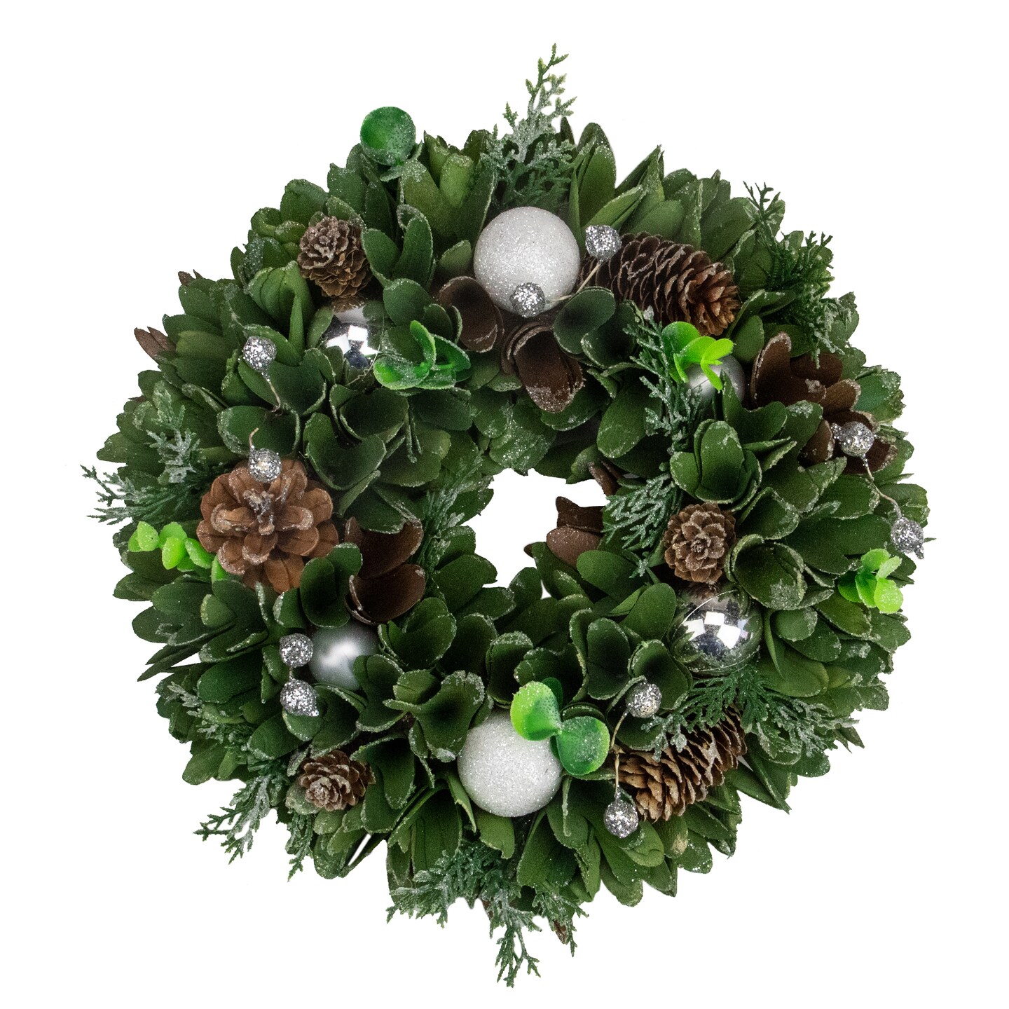 Northlight Artificial Christmas Wreath With Pine Cones and Ornaments - 14&#x22; Unlit