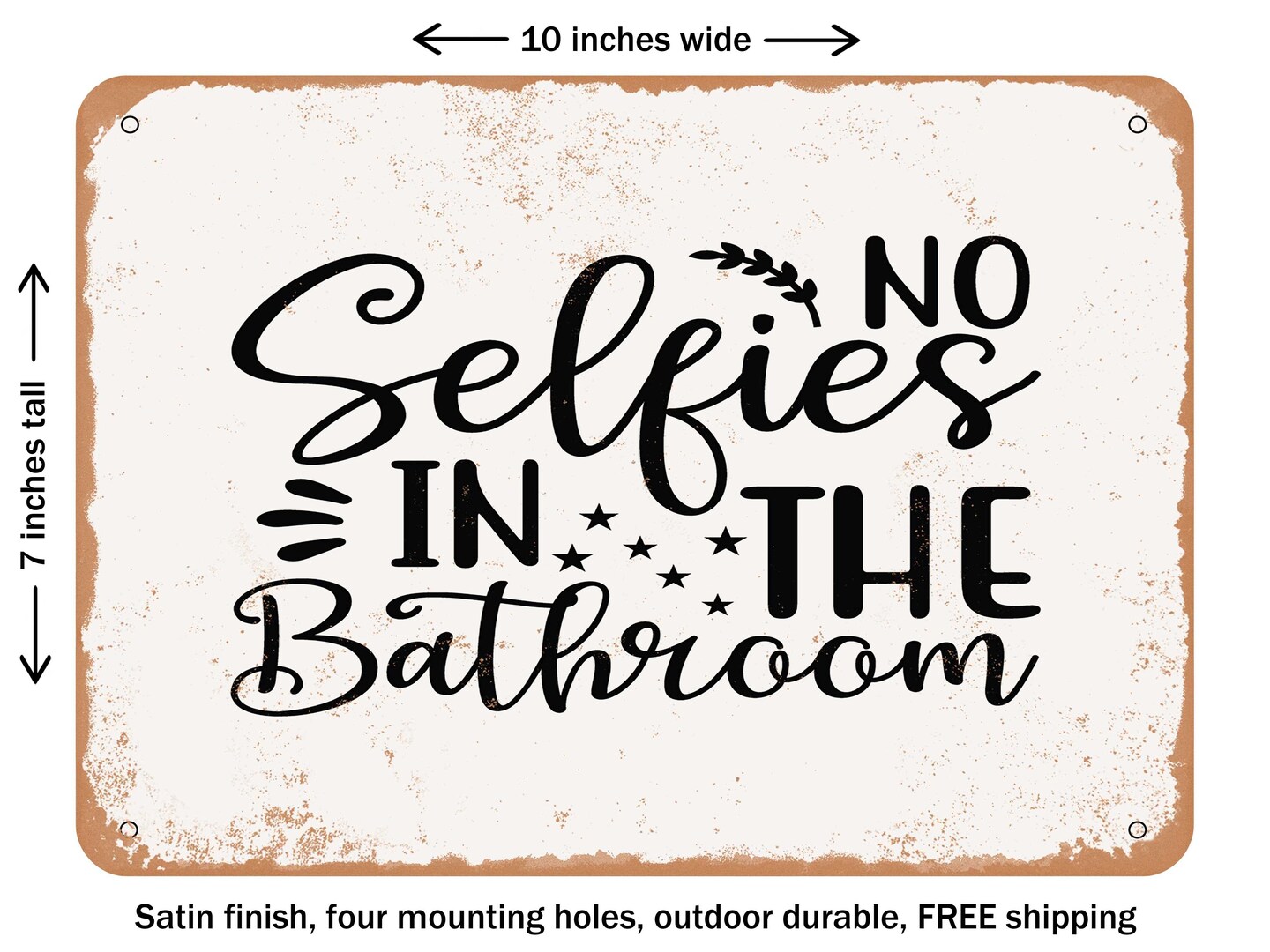 DECORATIVE METAL SIGN - Caution Kids Bathroom You've Been Warned - Vintage Rusty Look