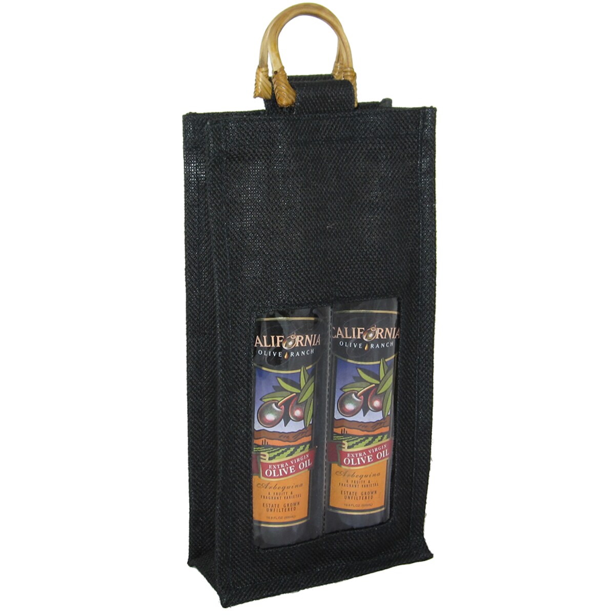 GC Home &#x26; Garden 11.50&#x22; OJ2 Black Jute 2 Bottle Olive Oil Bags