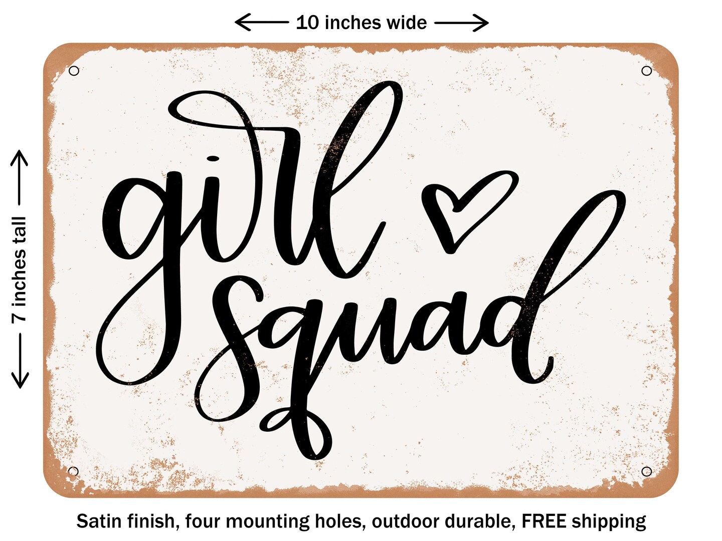 DECORATIVE METAL SIGN - Girl Squad - Vintage Rusty Look | Michaels