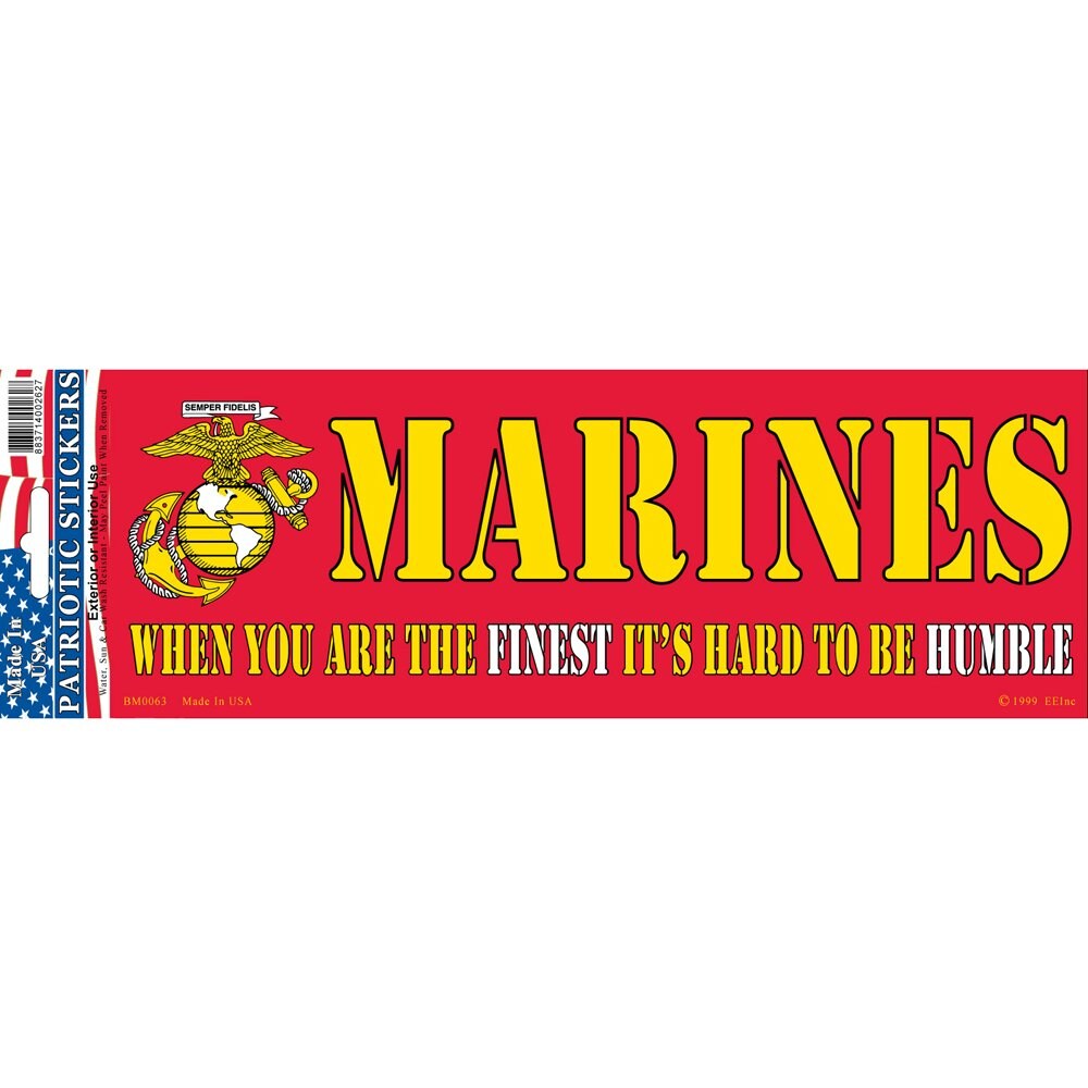 When You&#x2019;re The Finest U.S. Marines Bumper Sticker 3-1/4&#x22;X9&#x22;