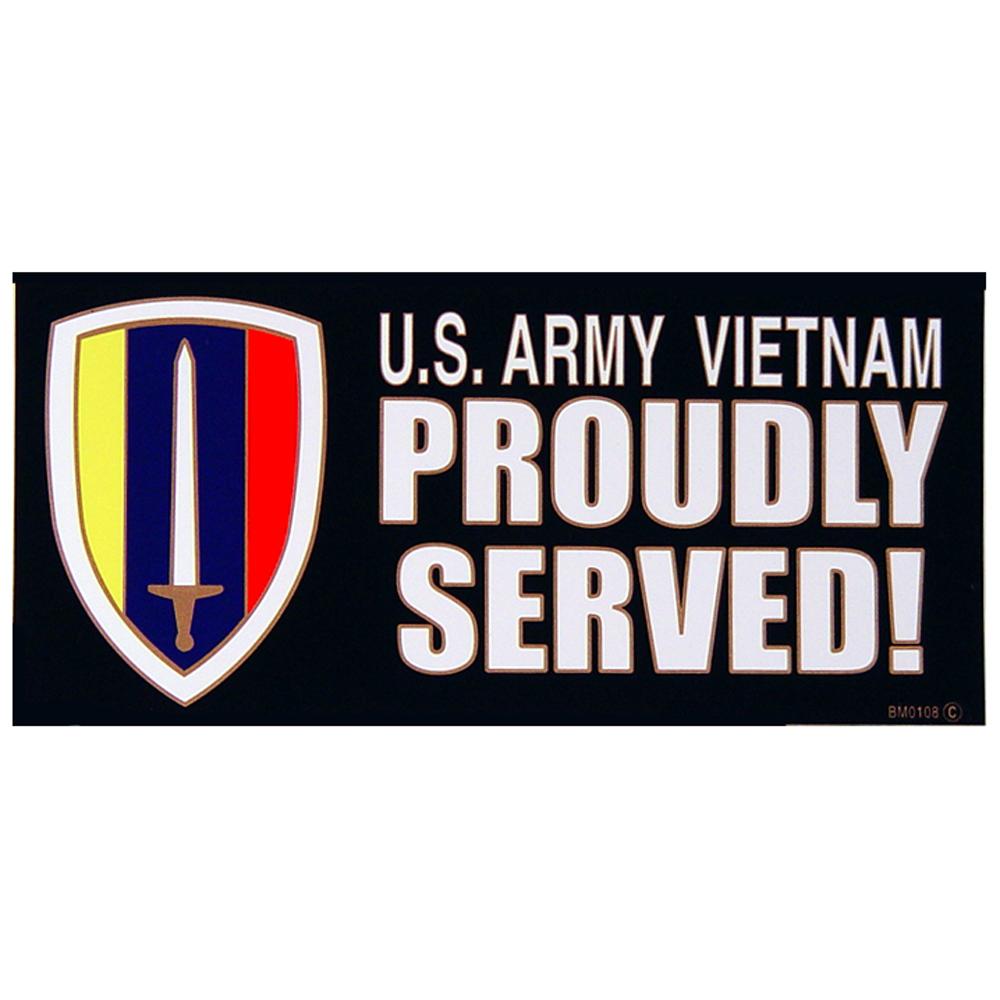 U.S. Army Veteran proudly Served Bumper Sticker 3&#x22;X6-1/2&#x22;