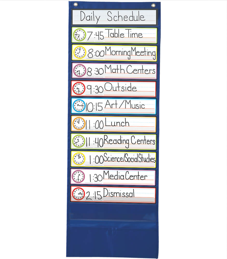 FixtureDisplays® 30-Pocket Numbered Classroom Pocket Chart for