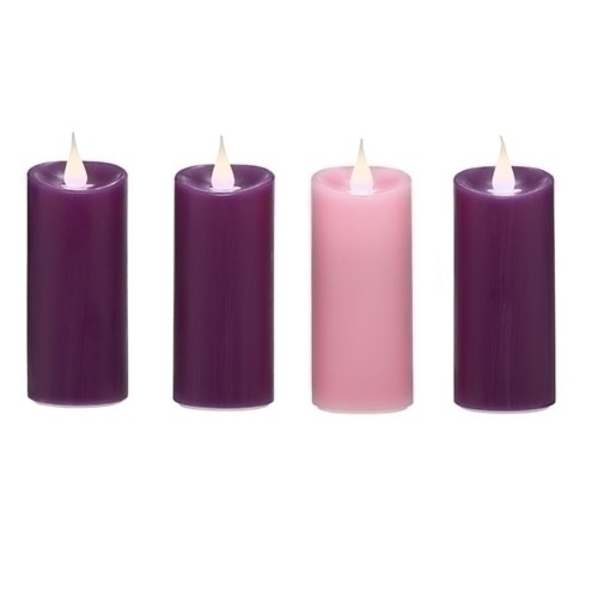 Roman Set of 4 LED Lighted Christmas Advent Votive Candles 20&#x22;