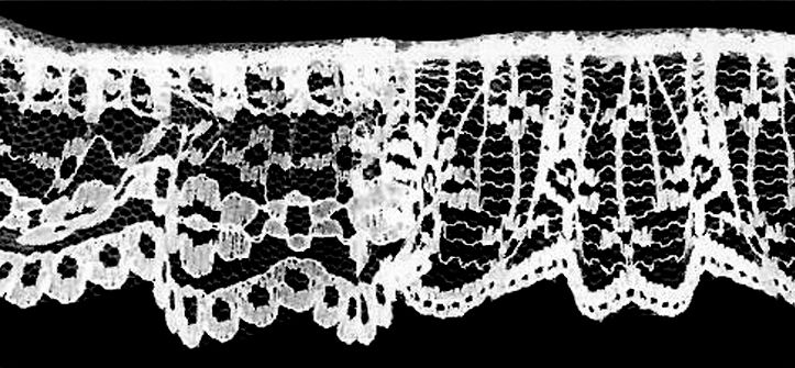 Belagio Gathered Lace Trim, 2&#x22; Wide, White, 40-Yard Bolt