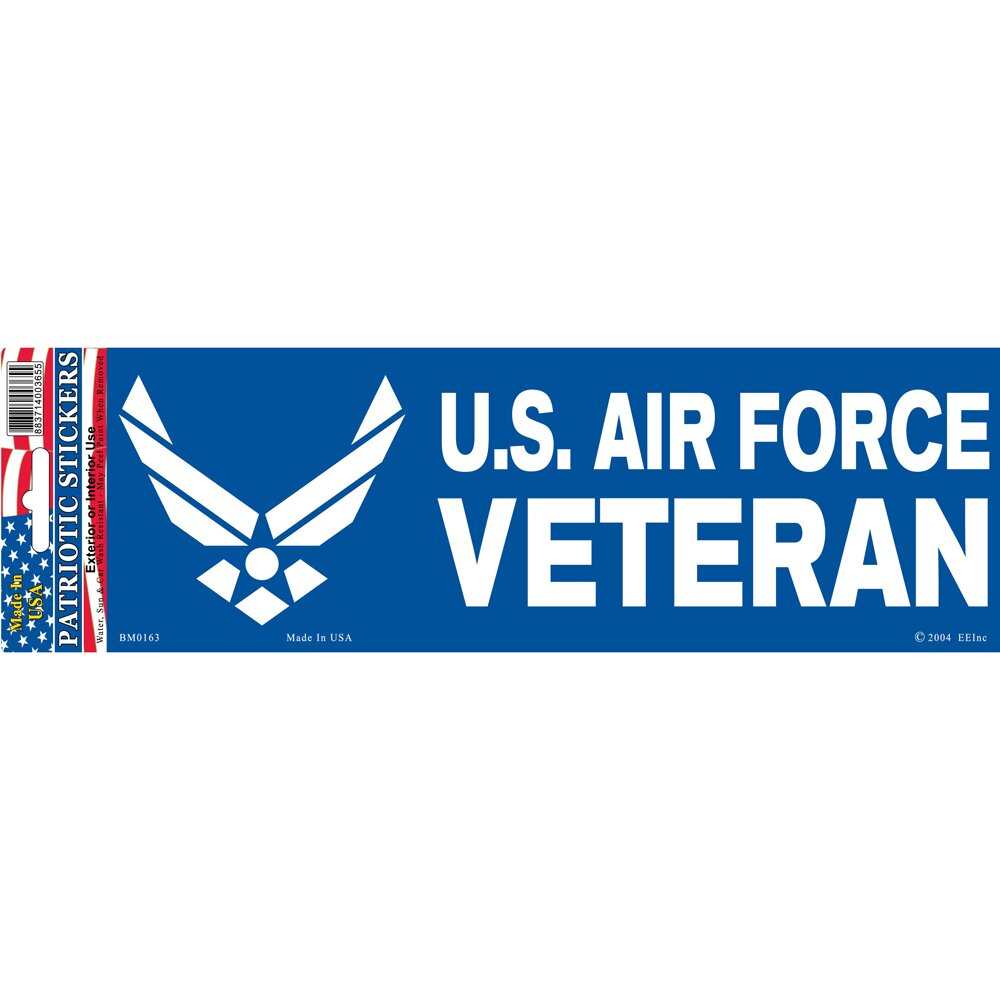 BM0163 Blue U.S. Air Force Veteran Sticker (3.5x10&#x27;&#x27;)