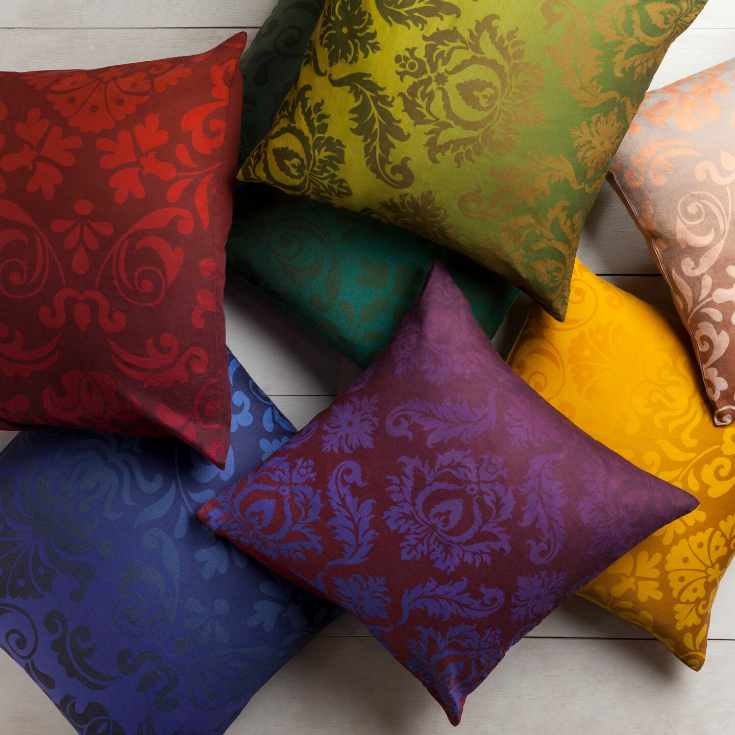 Tiwari Home 22&#x22; Bronze and Yellow Contemporary Solid Square Throw Pillow