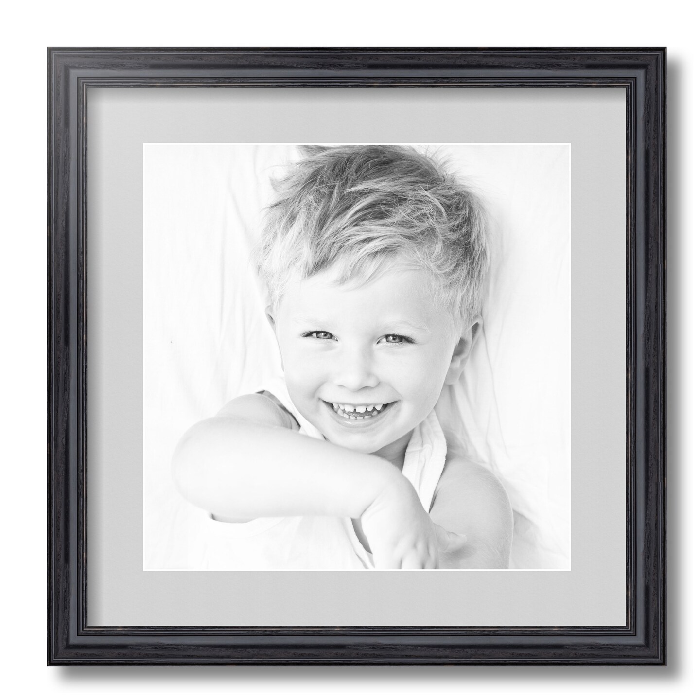 ArtToFrames 17x17" Matted Picture Frame with 13x13" Single Mat Photo Opening Framed in 1.25" Black and 2" Mat (FWM-4083-17x17)